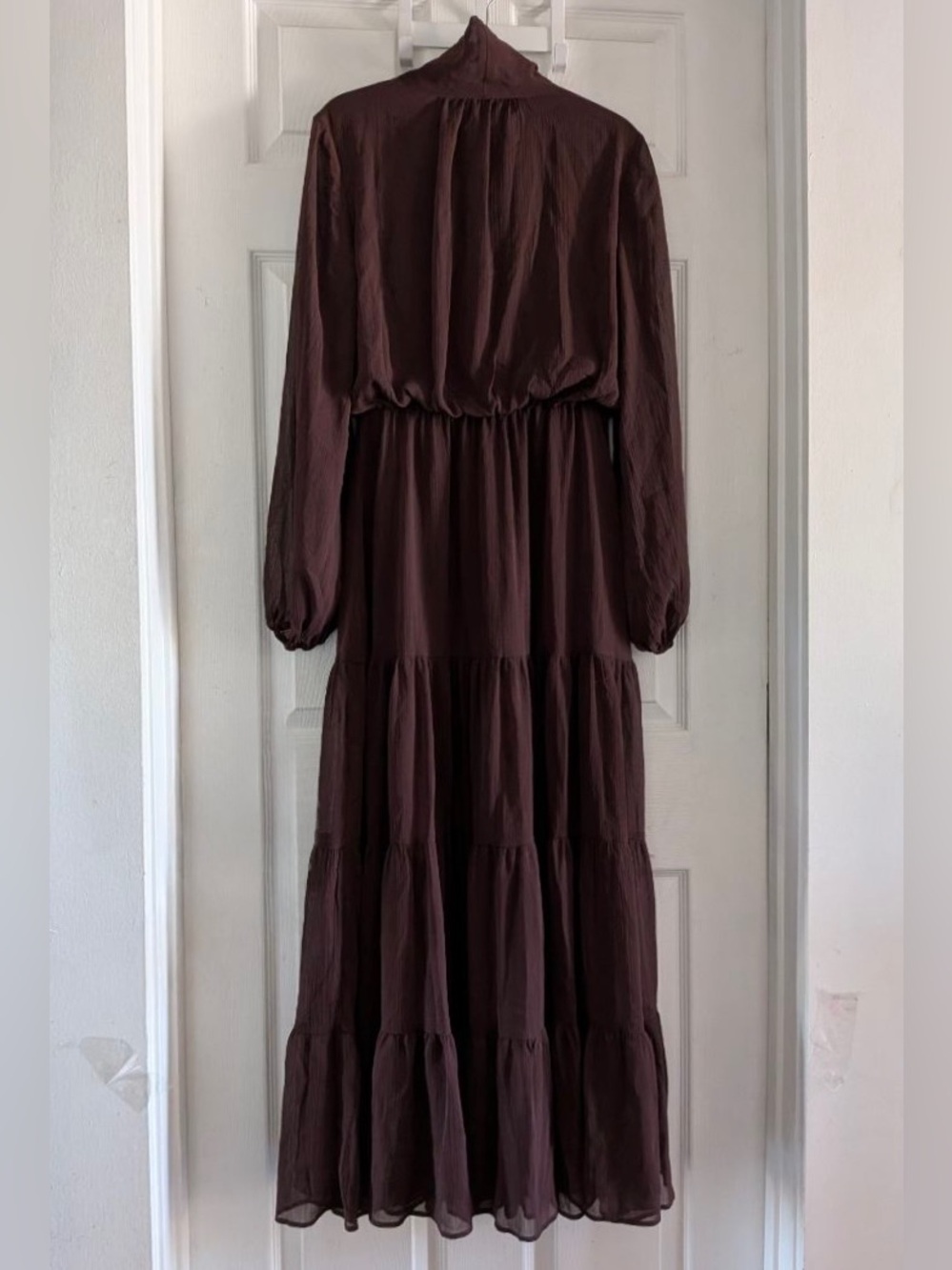 Commense Chiffon Bow Long Sleeve Maxi Dress - Picture 6 of 15